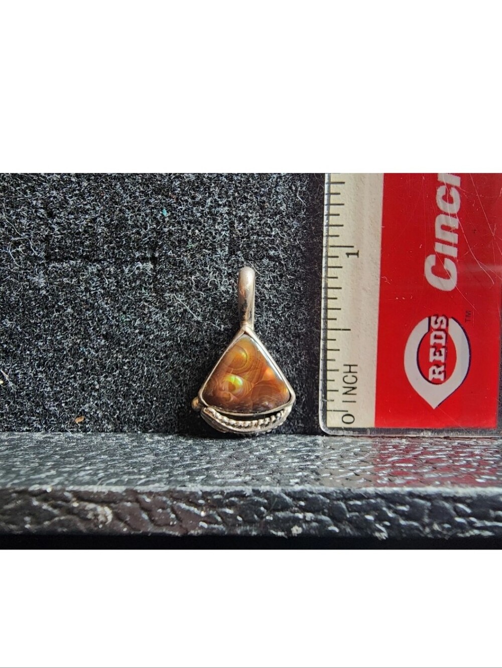 Vintage Sterling Silver/Fire Opal Necklace Pendant Marked/Tested+ Signed "Holli"